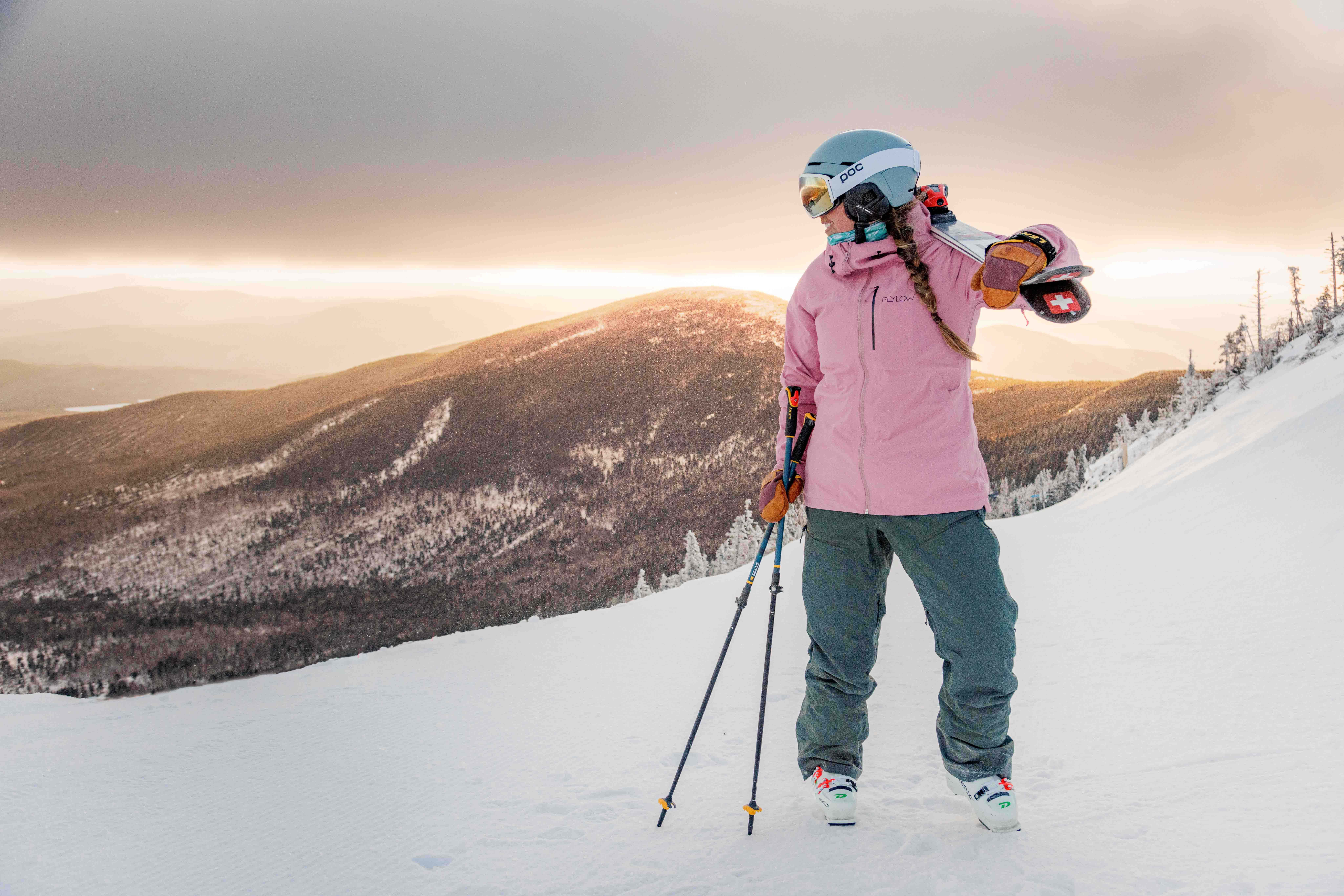 Skier looking out toward horizon