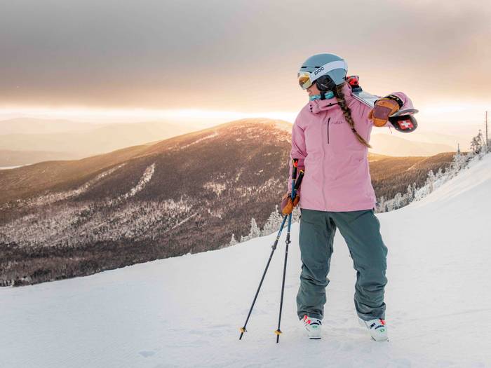 Skier looking out toward horizon