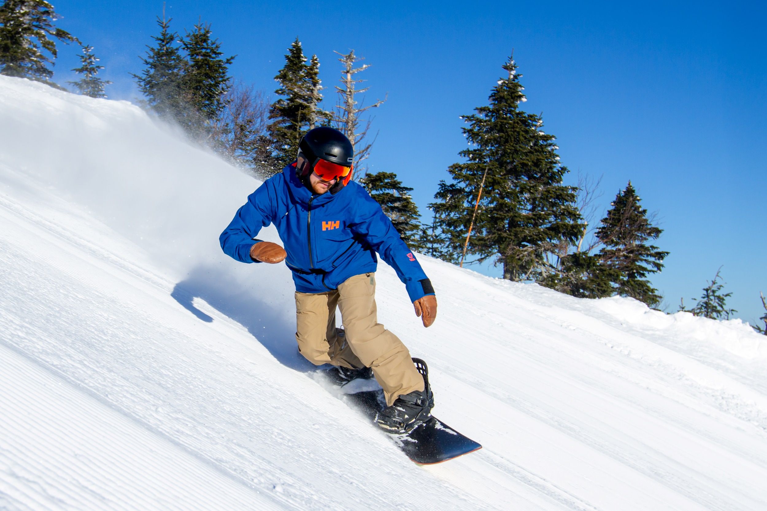 Snowboarder in blue