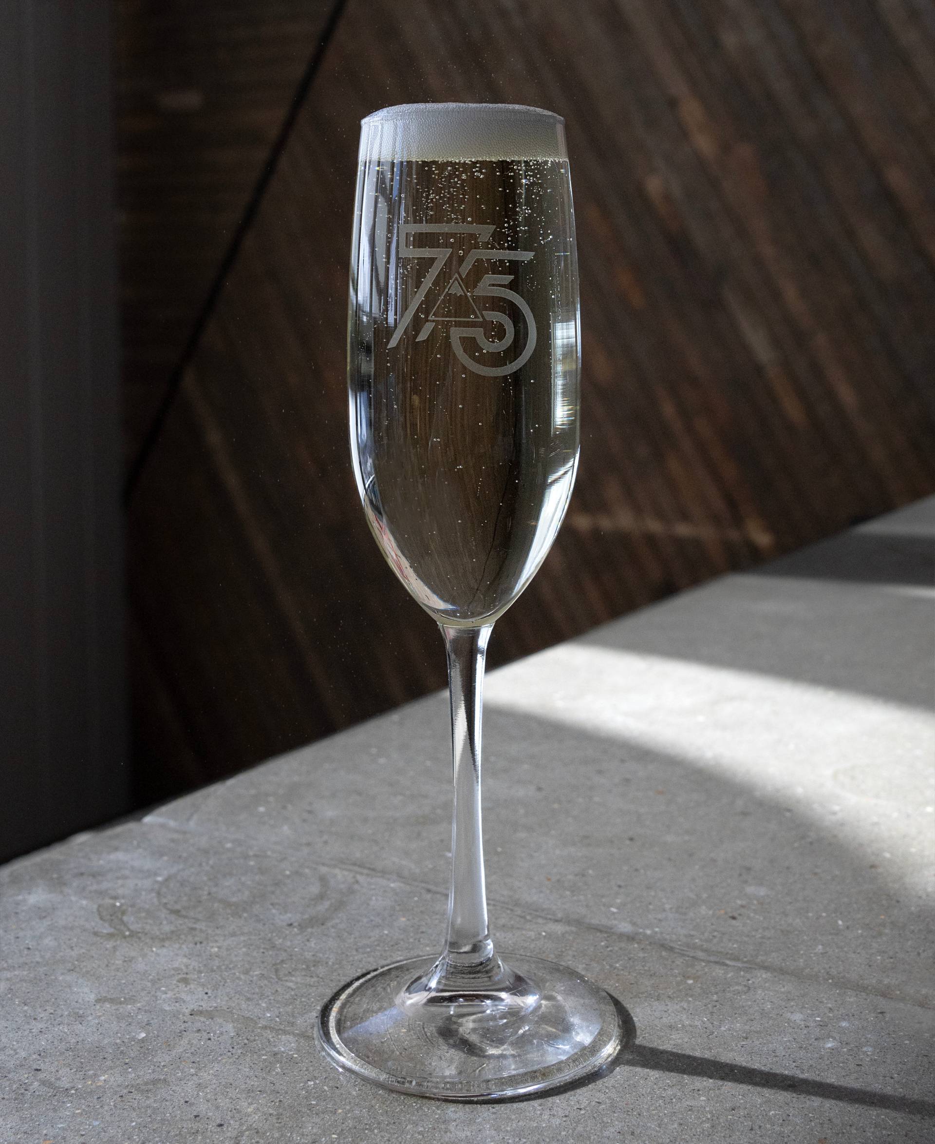 75th Anniversary Gala champagne flute