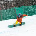 snowboarder on slalom course