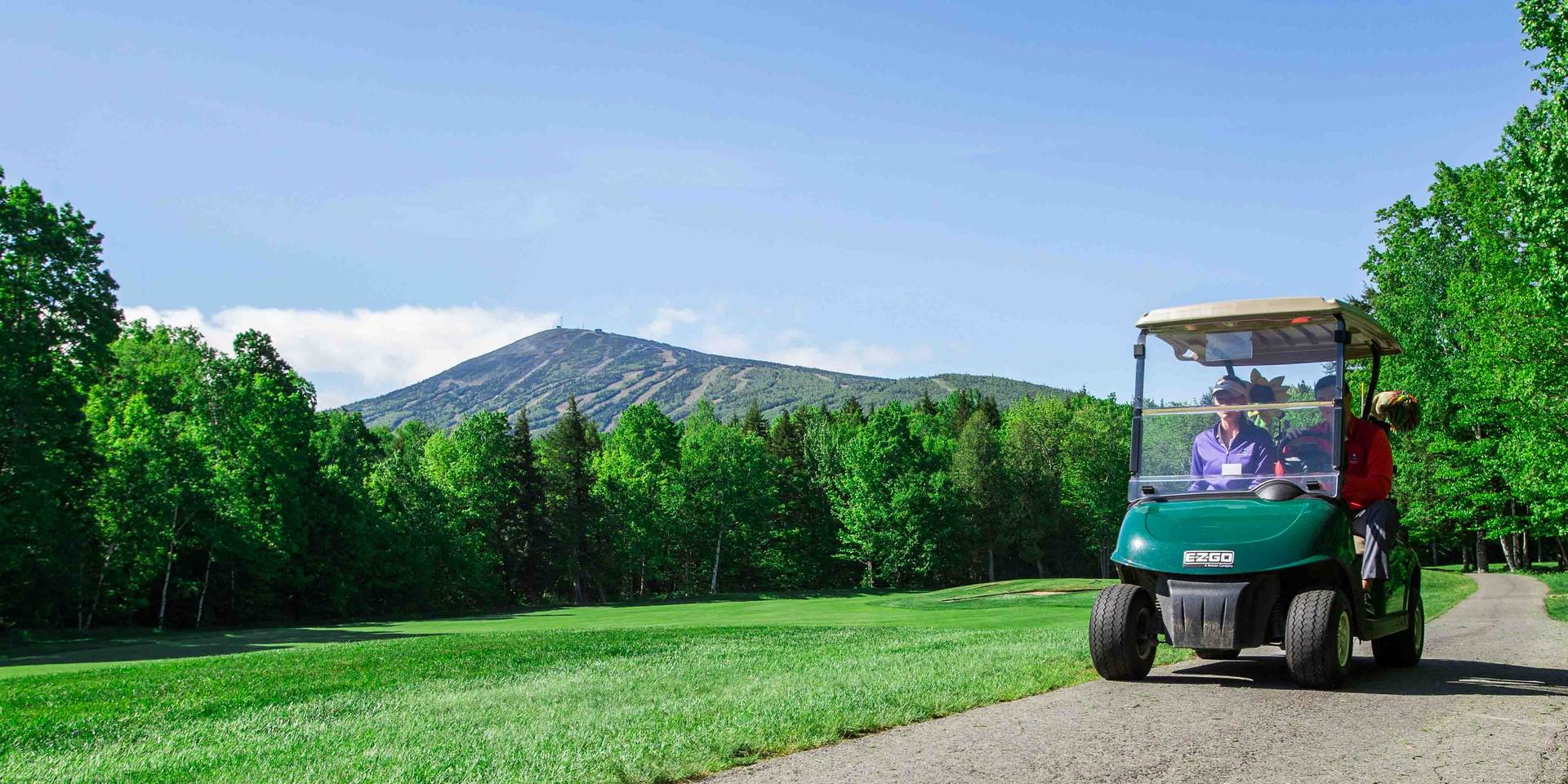 Golfers in cart