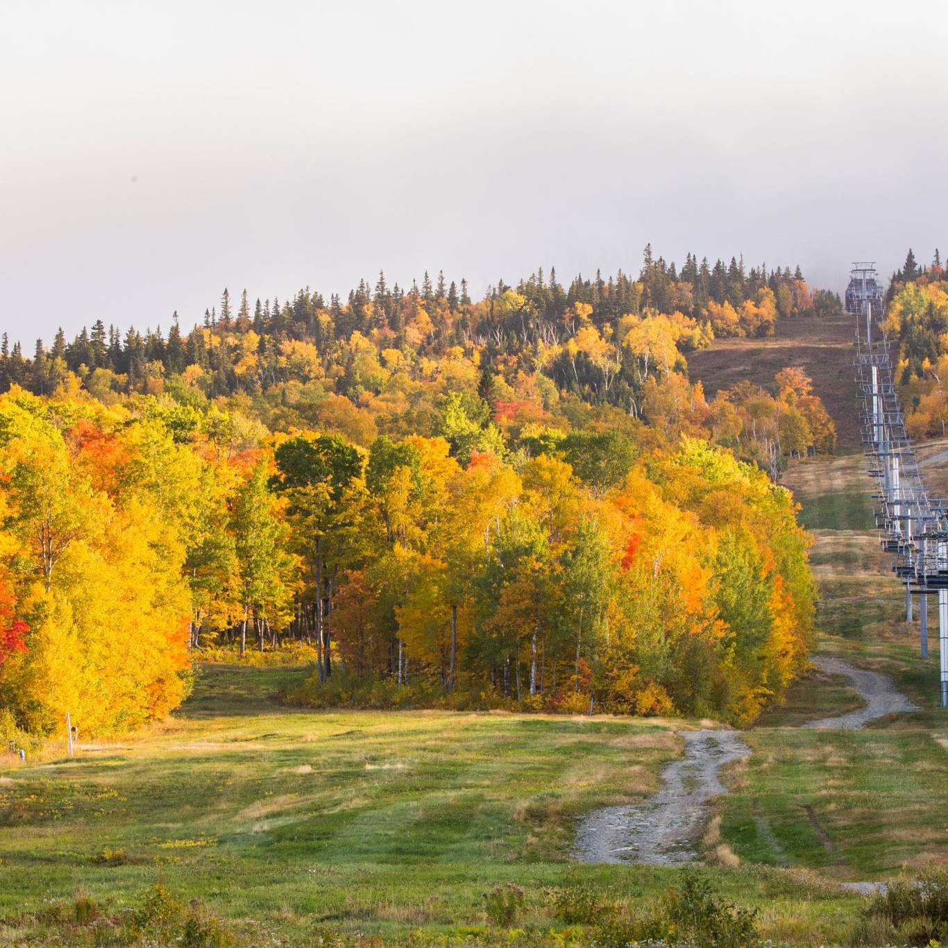 Fall scenic lift ride