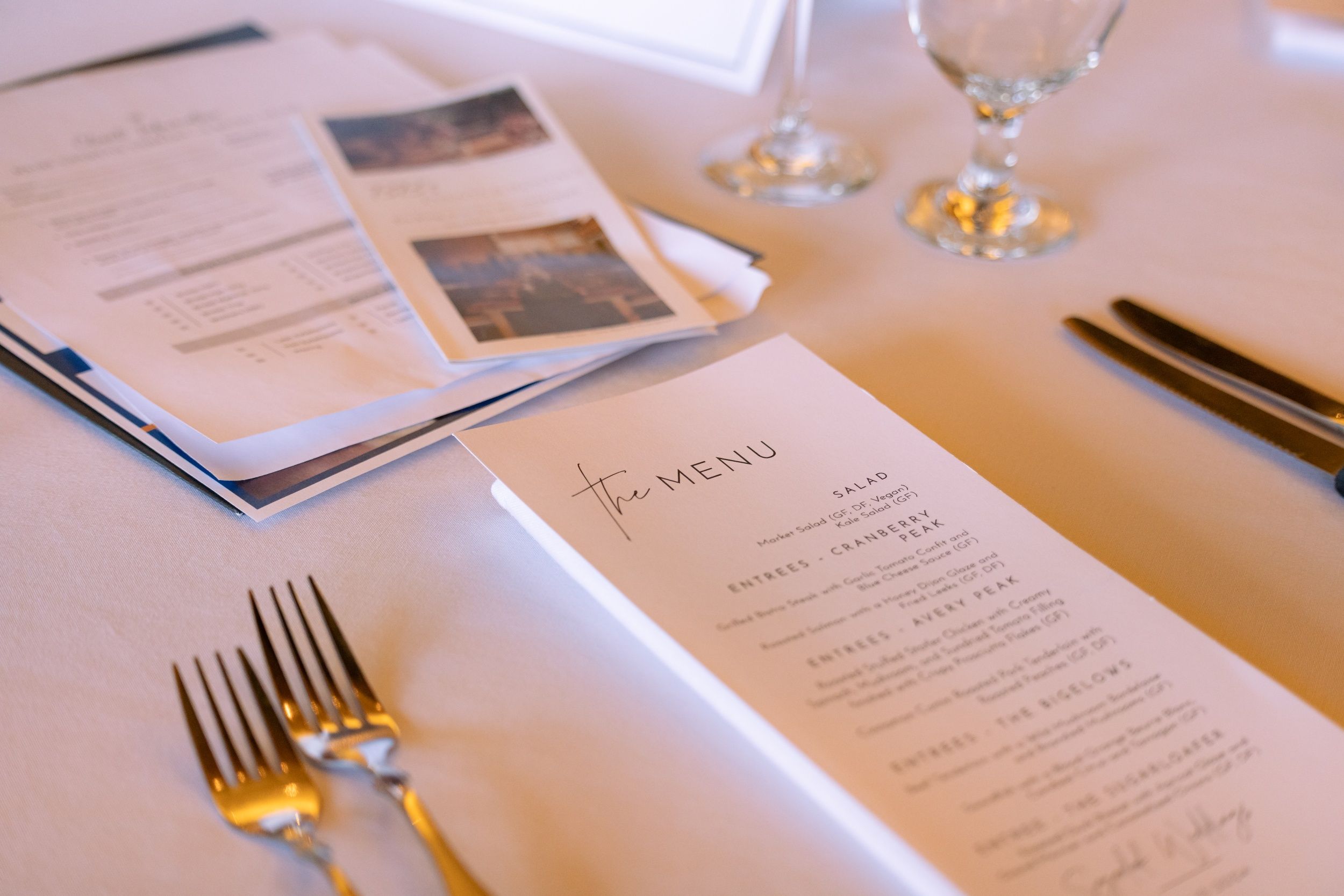 Menu on table