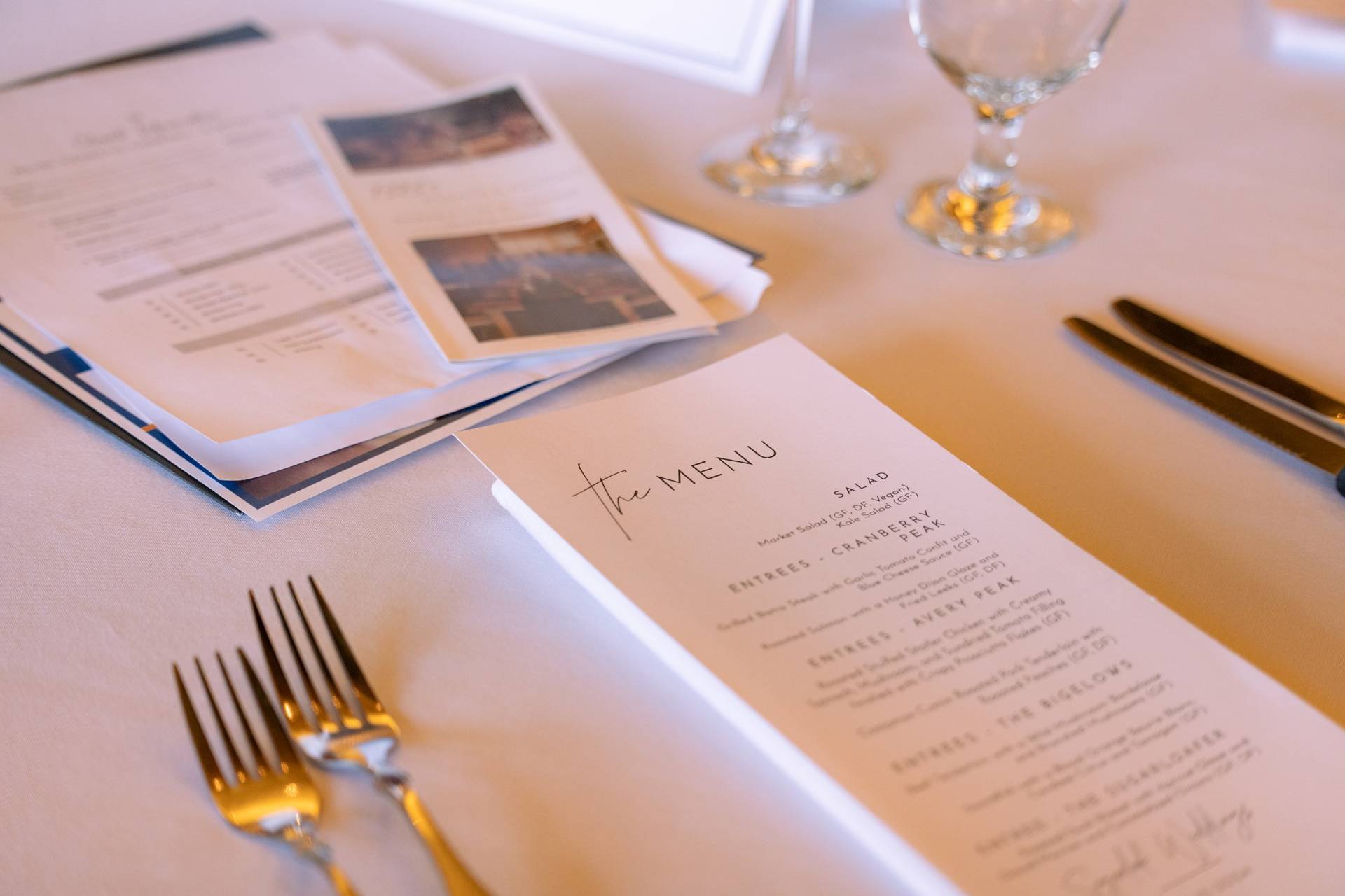 Menu on table