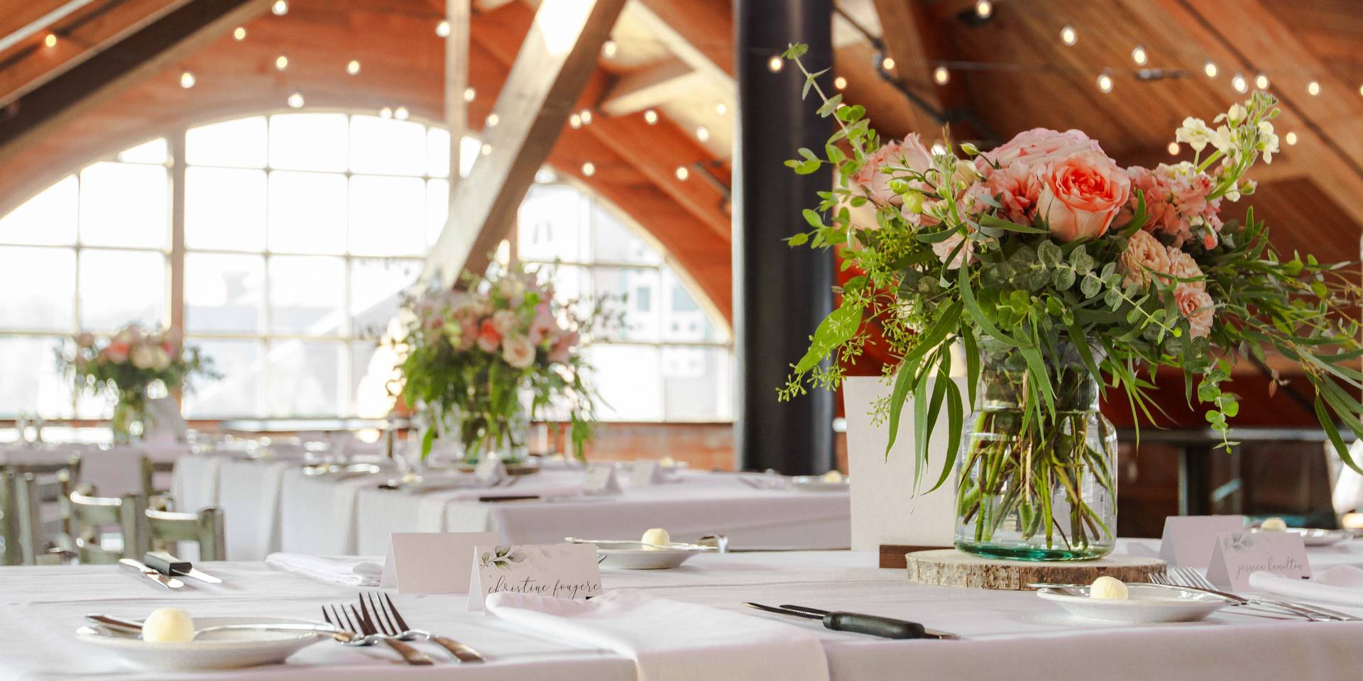 Wedding setup in Kingpine room