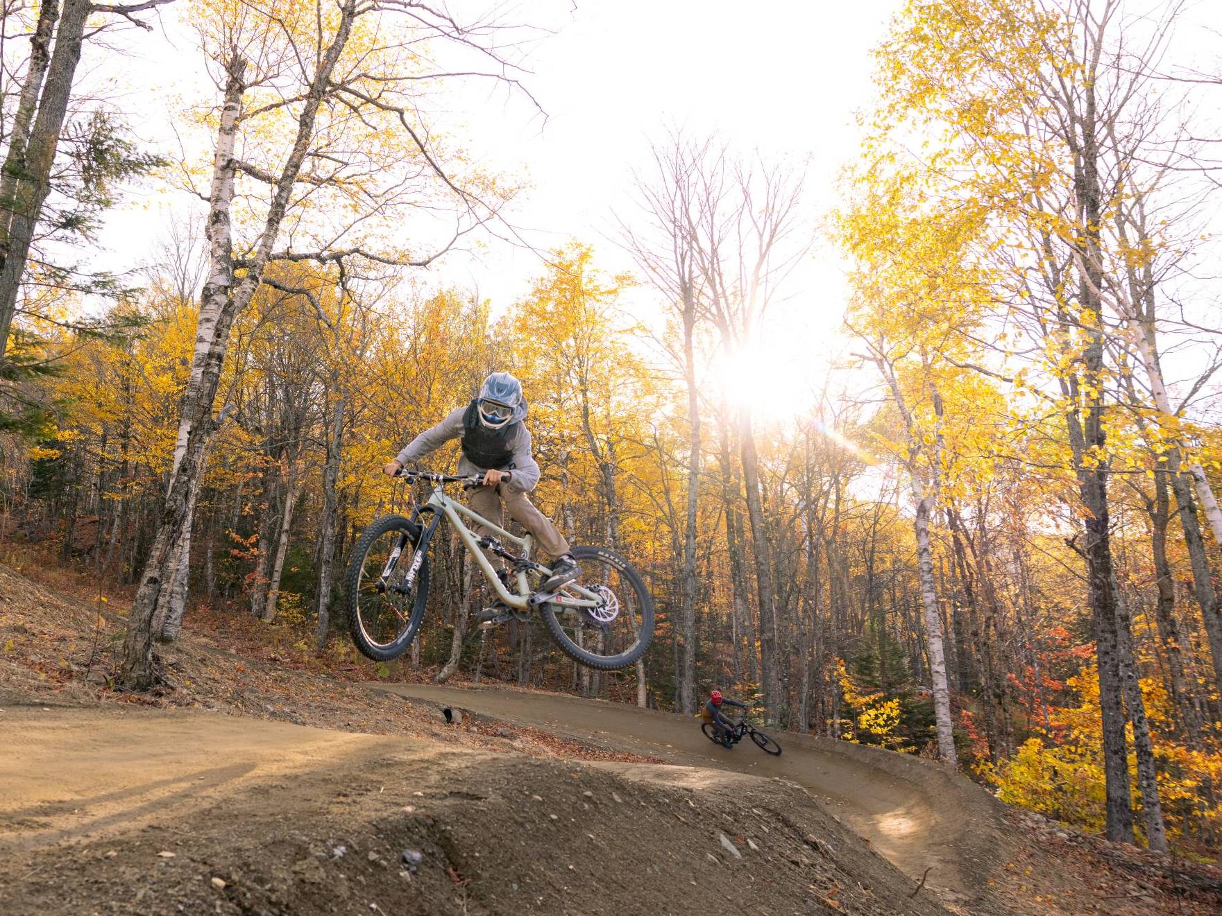 Two riders on trail