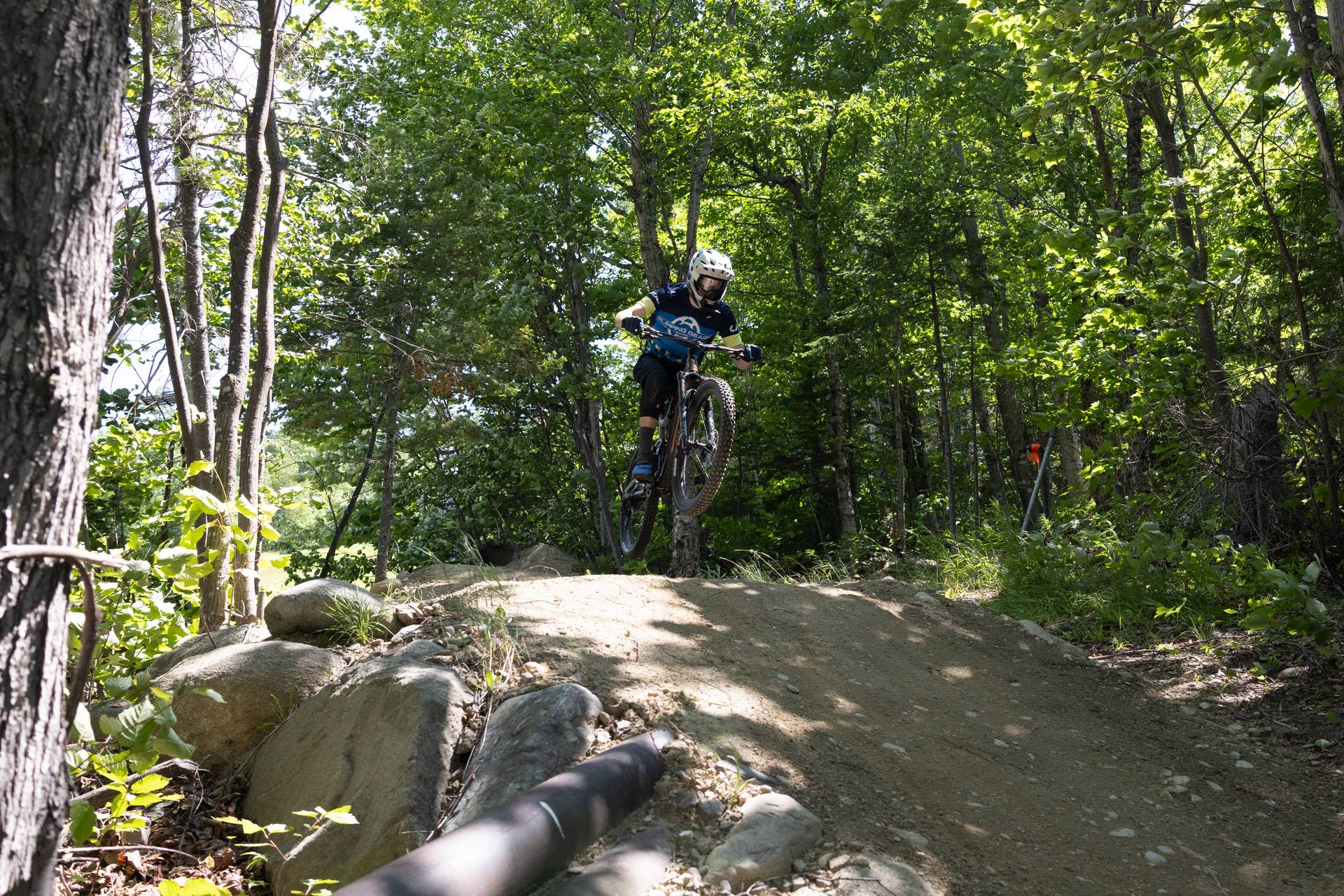 Rider hitting a jump