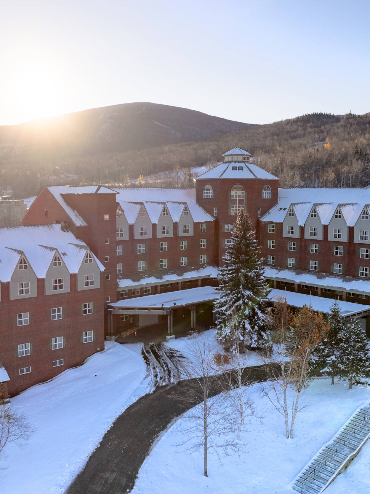 Hotel exterior in Spring