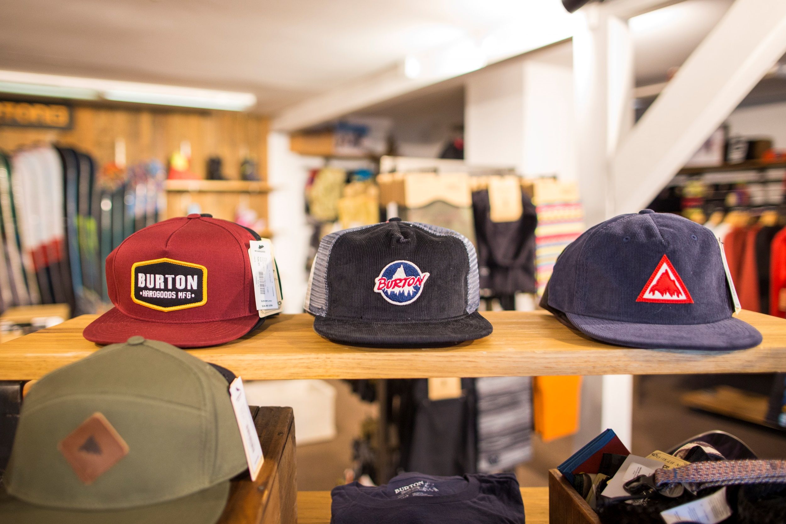 Burton hats at the Sugarloaf Board Room