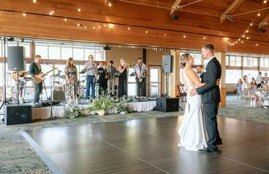 Bride and groom on dance floor