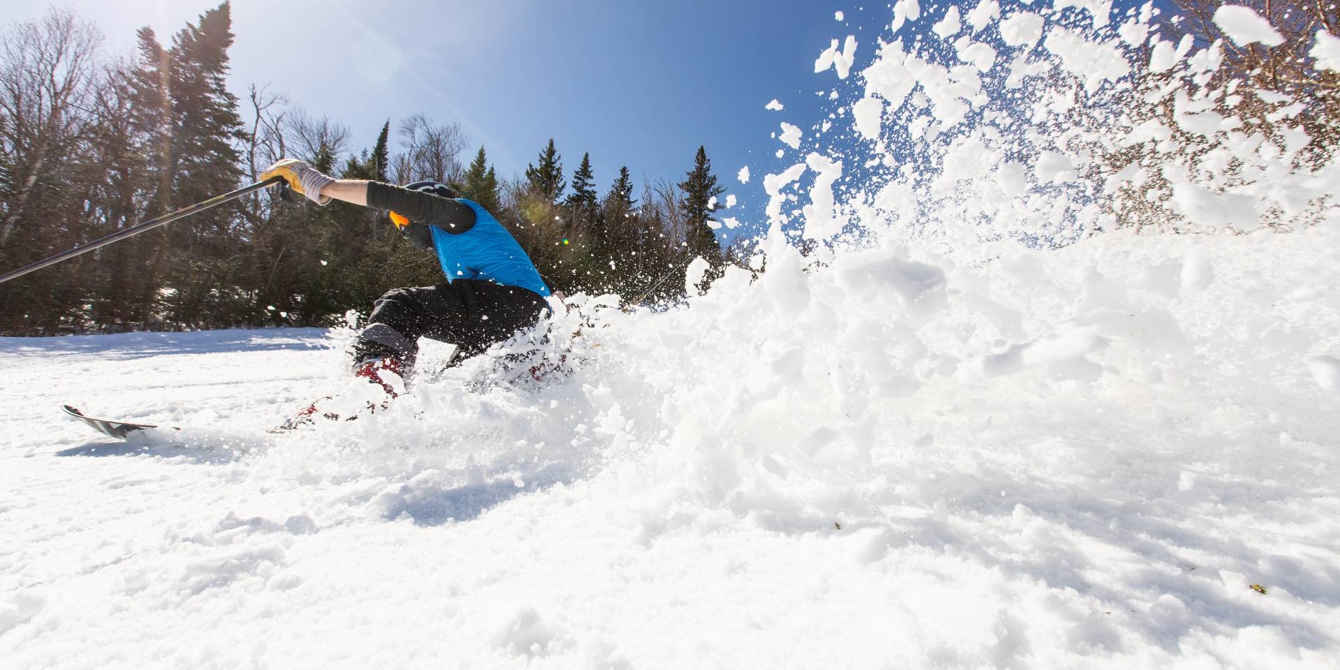 Telle skier on spring snow