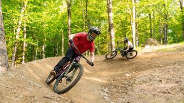 Mountain Bikers on steep terrain