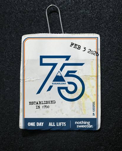 75th Anniversary Ski Ticket Wicket