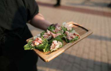 passed appetizers on tray