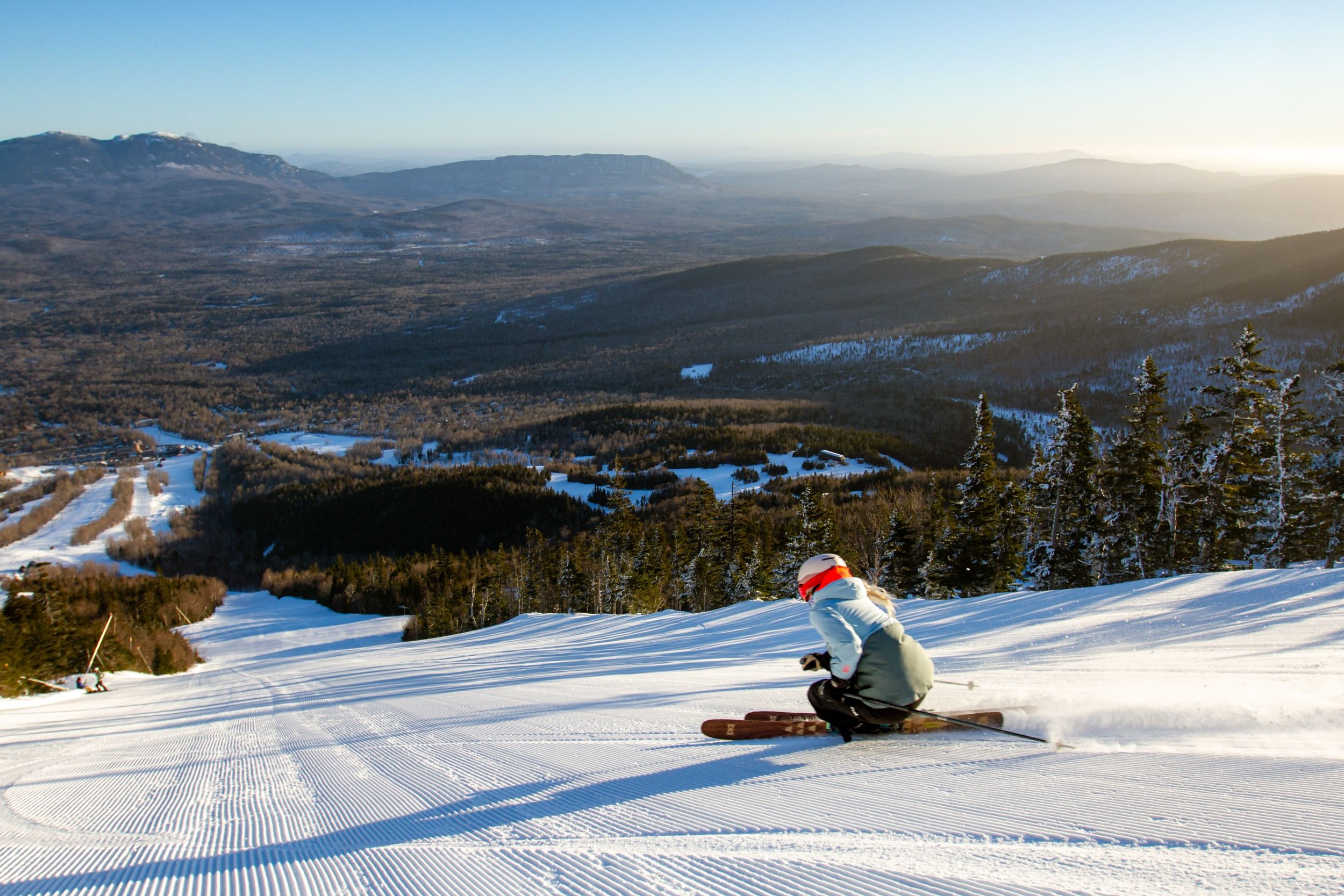 Skier in the morning light