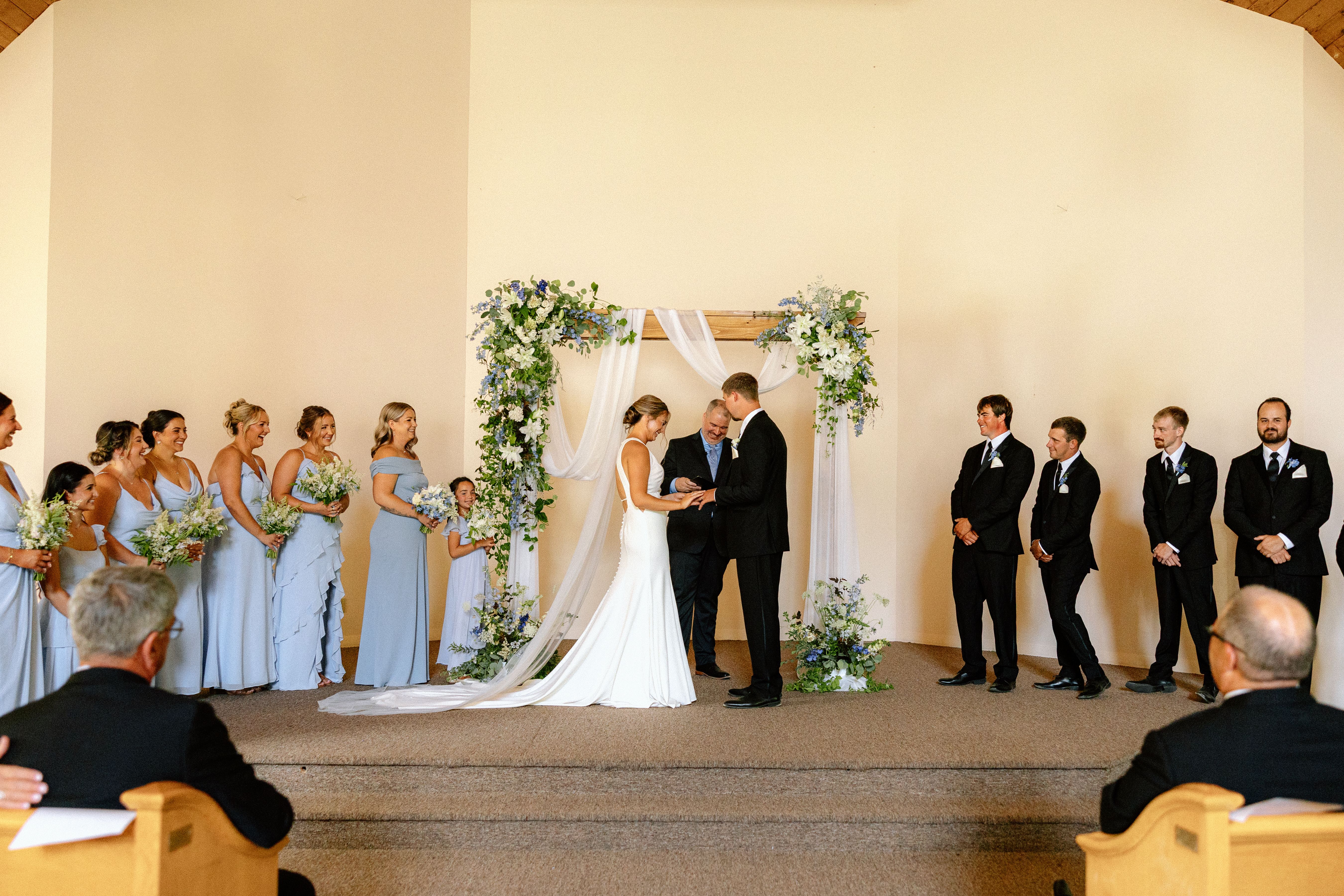 Bride and groom at the alter