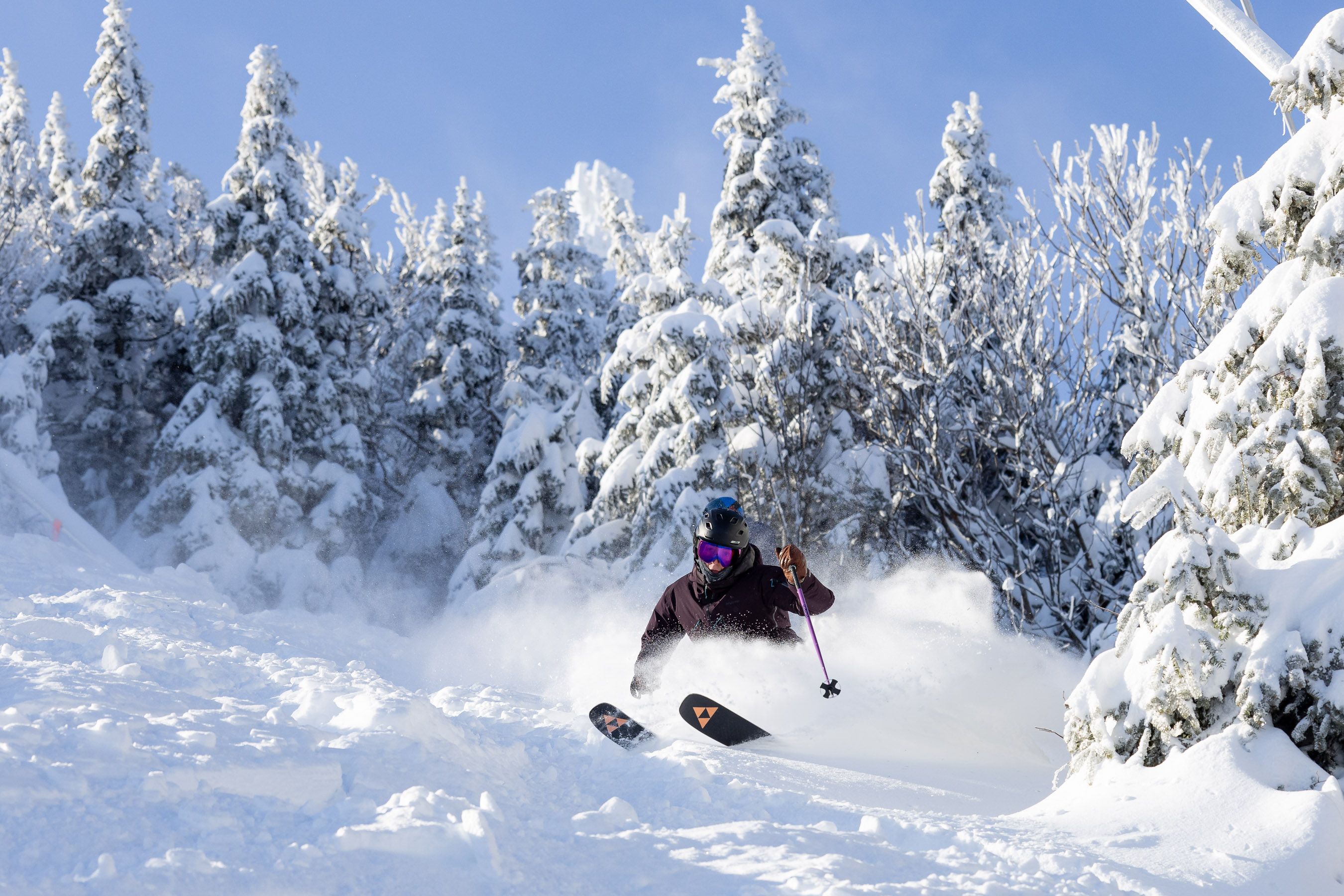 skier in powder snow