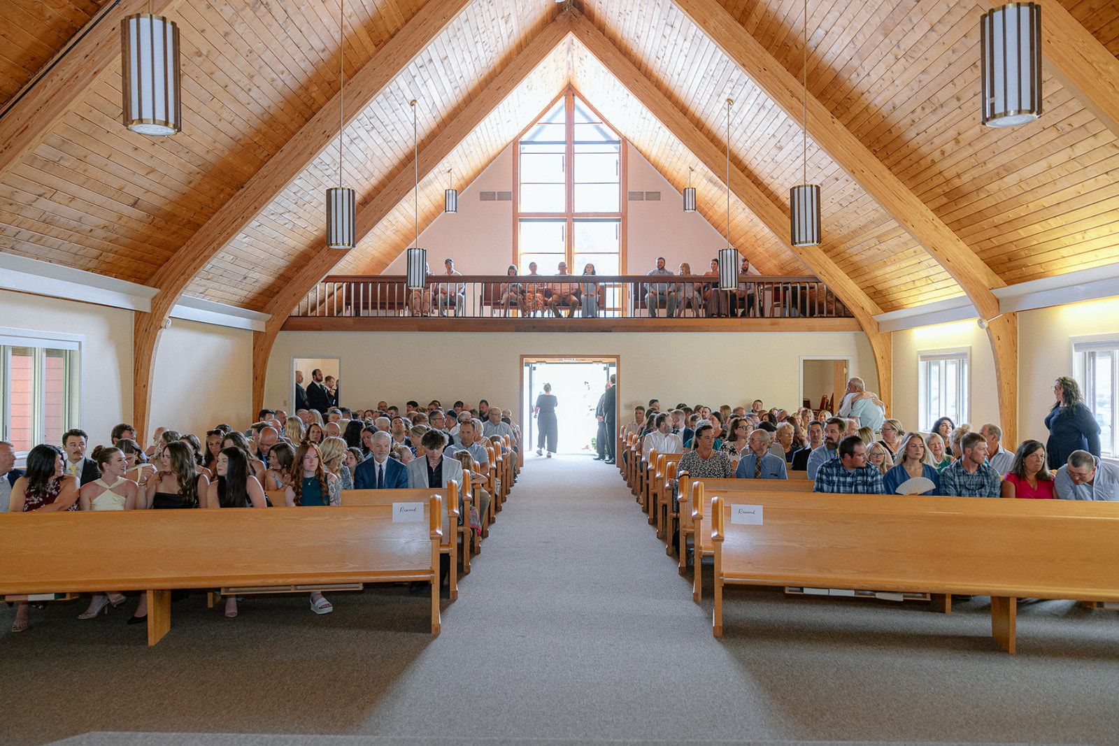 View of church with guests