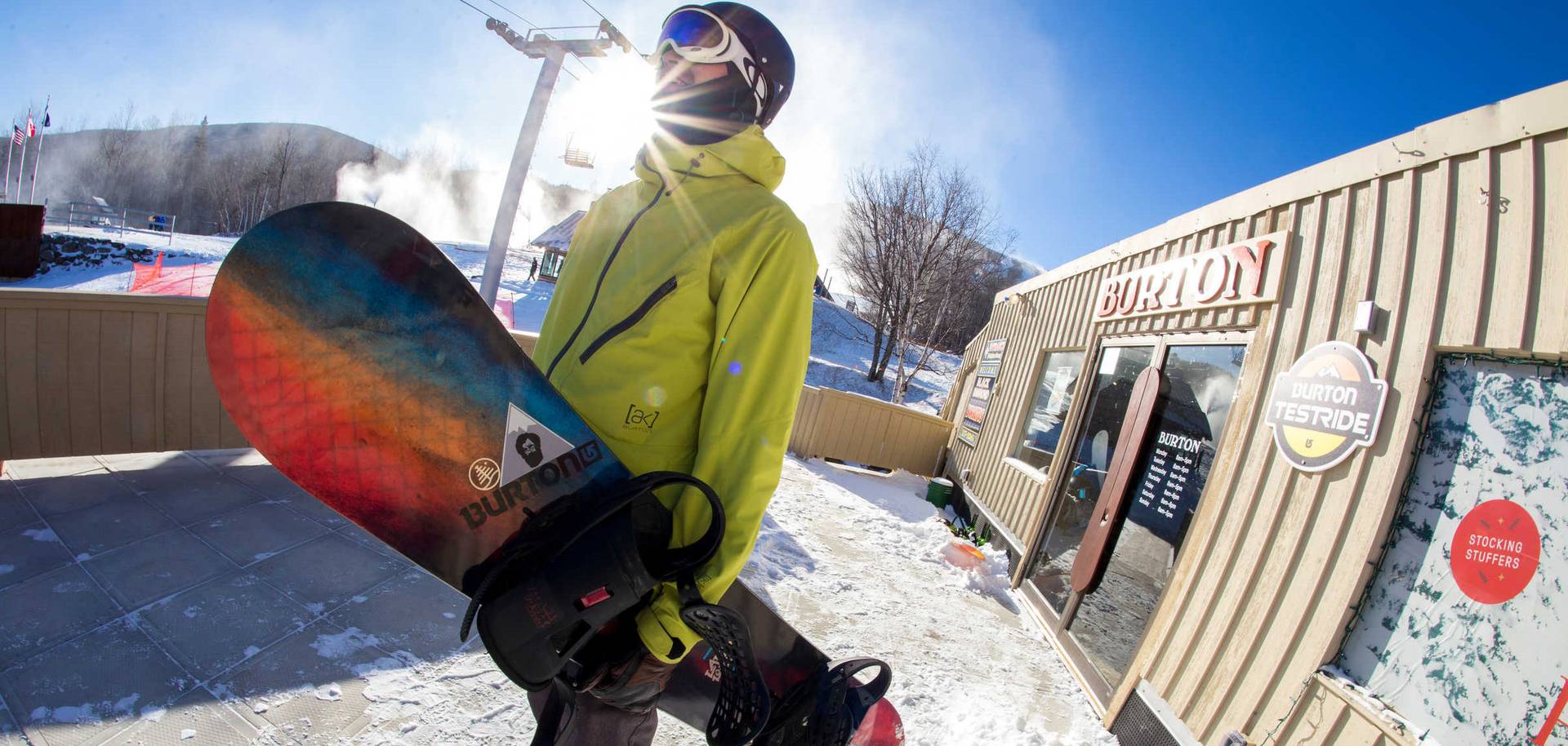 Sugarloaf Board Room with snowboarder
