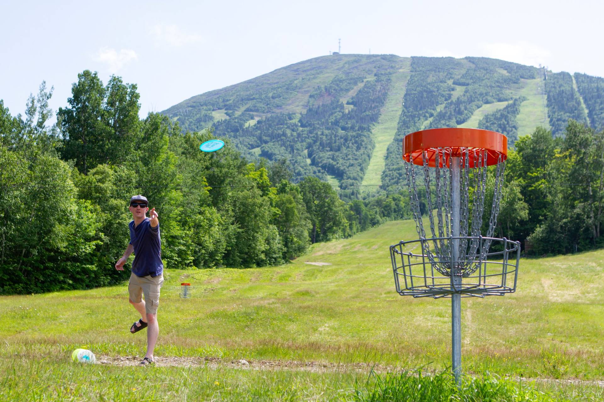 Man throwing a frisbee