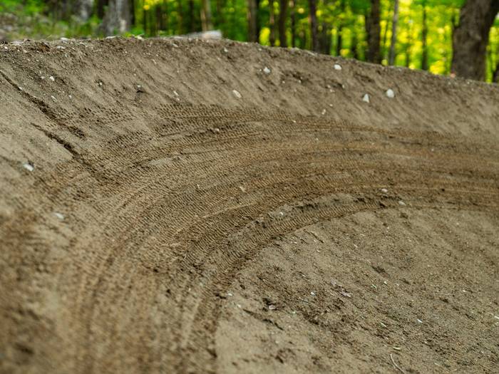 Tred lines on bike trail