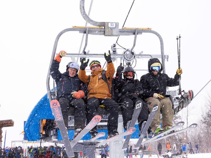 Skiers on Bucksaw lift