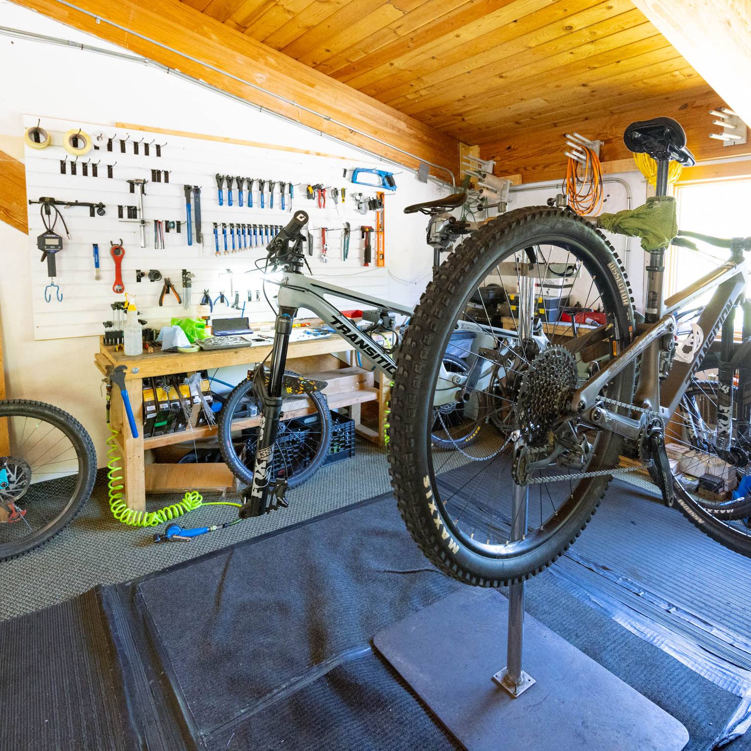 Bike handle in shop