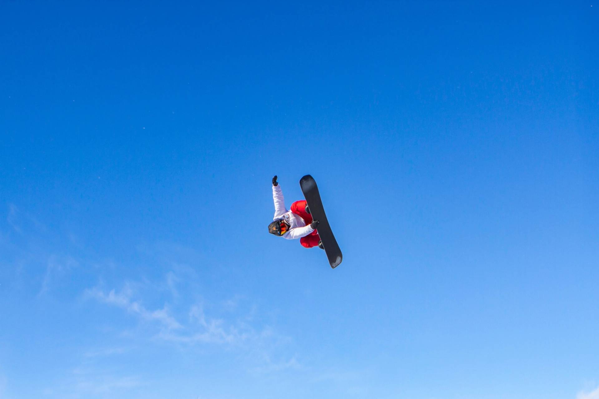Snow boarder in the air