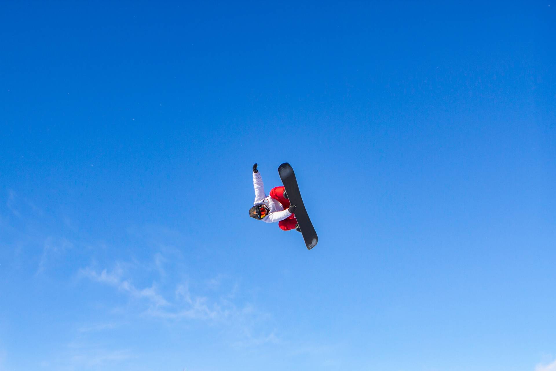 Snow boarder in the air