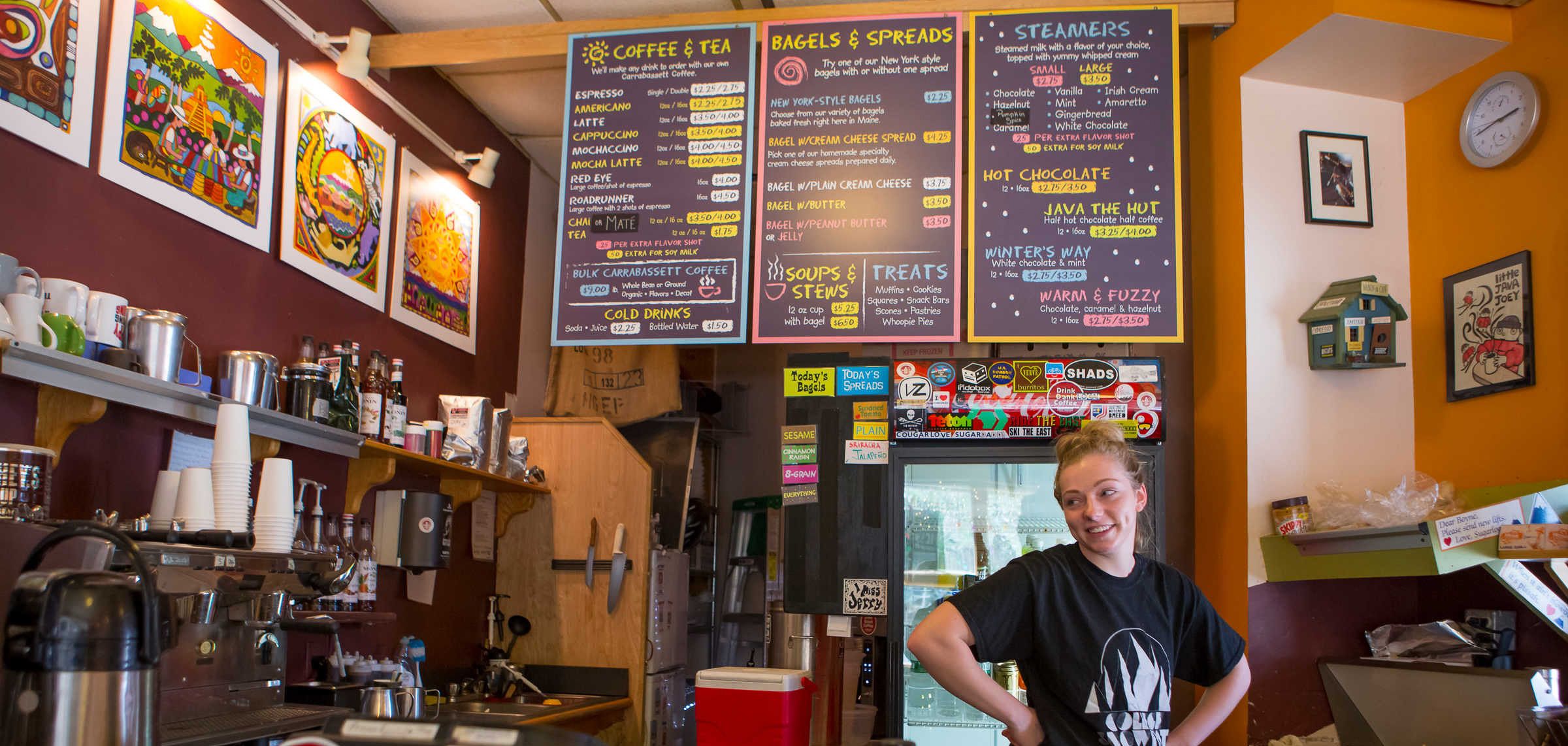 Java Joes interior with a friendly barista 