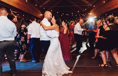 Bride and groom on dance floor