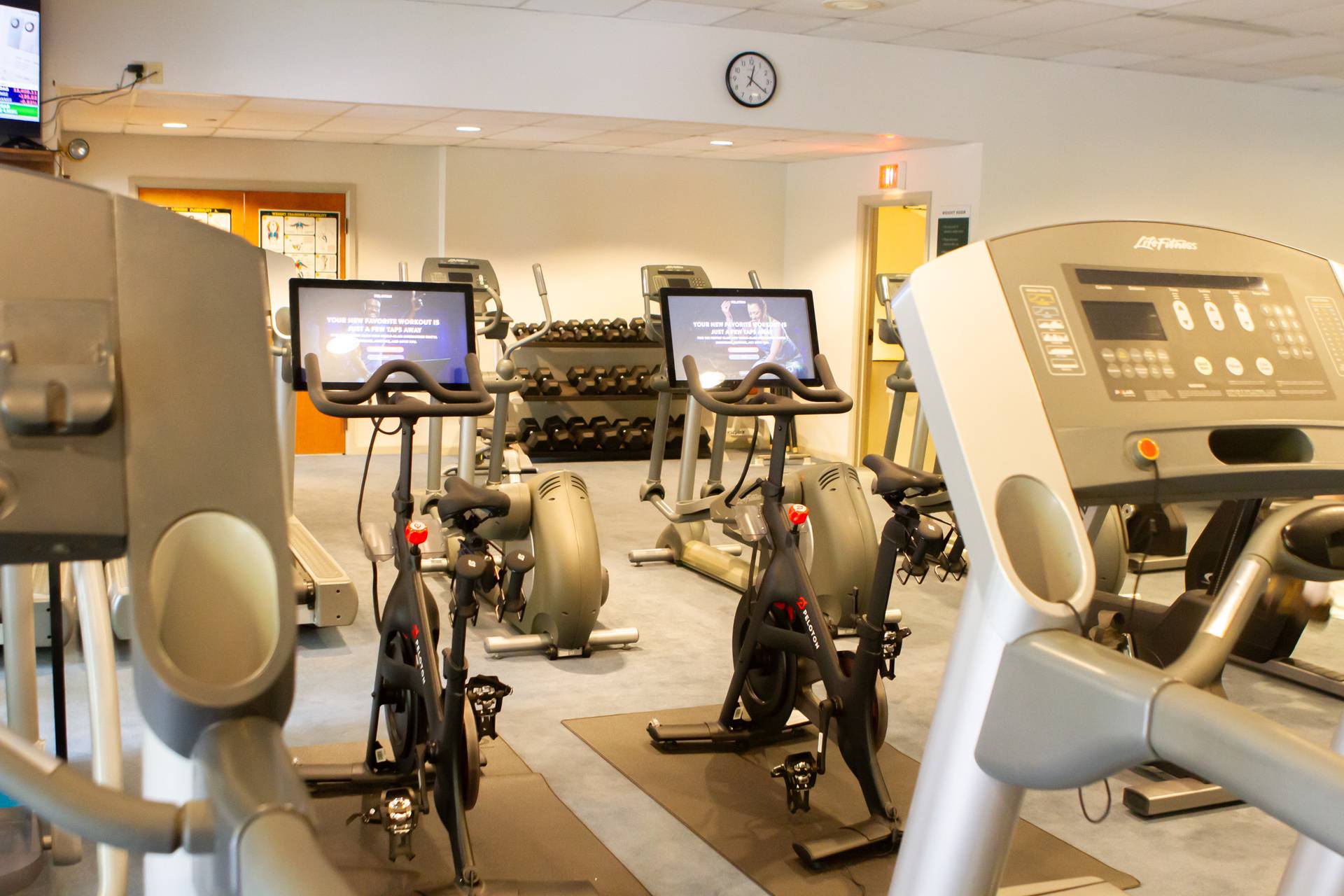 Exercise machines at the Sports and Fitness Center