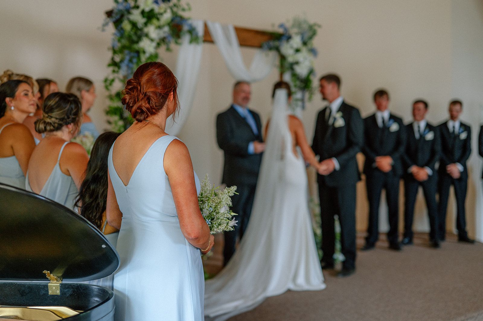 View off bride and groom at the alter