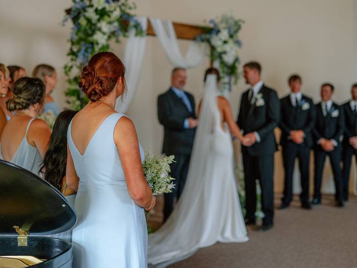 View off bride and groom at the alter