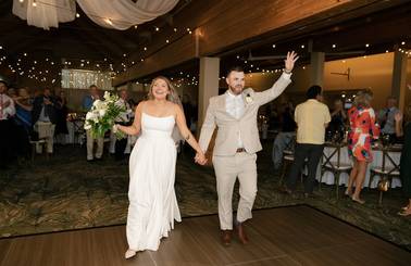 Bride and groom entering the floor