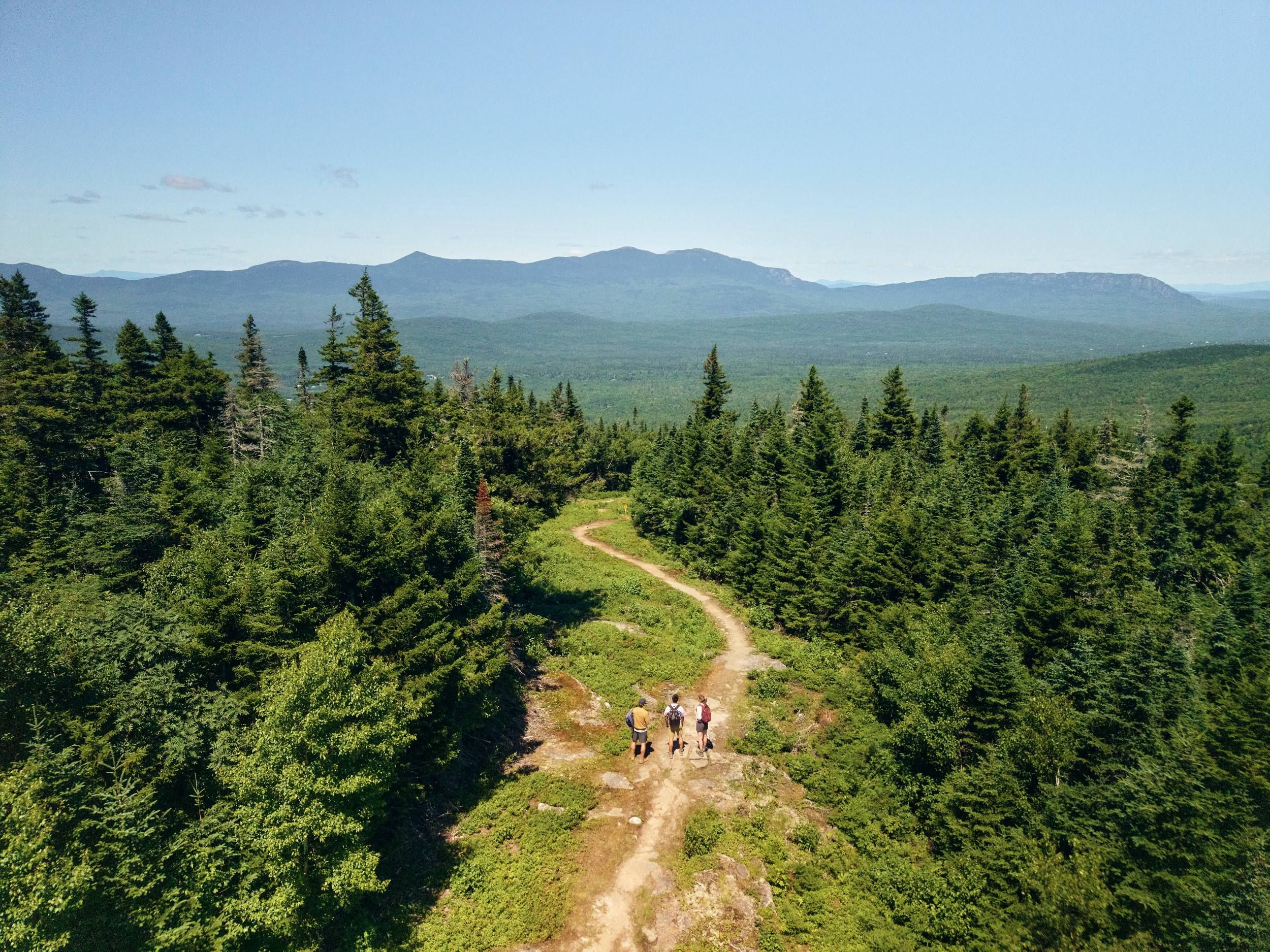 Hikers on mountain trail