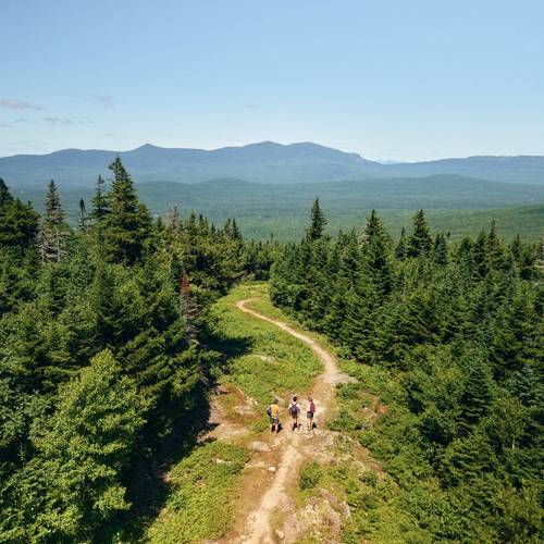 Hikers on mountain trail