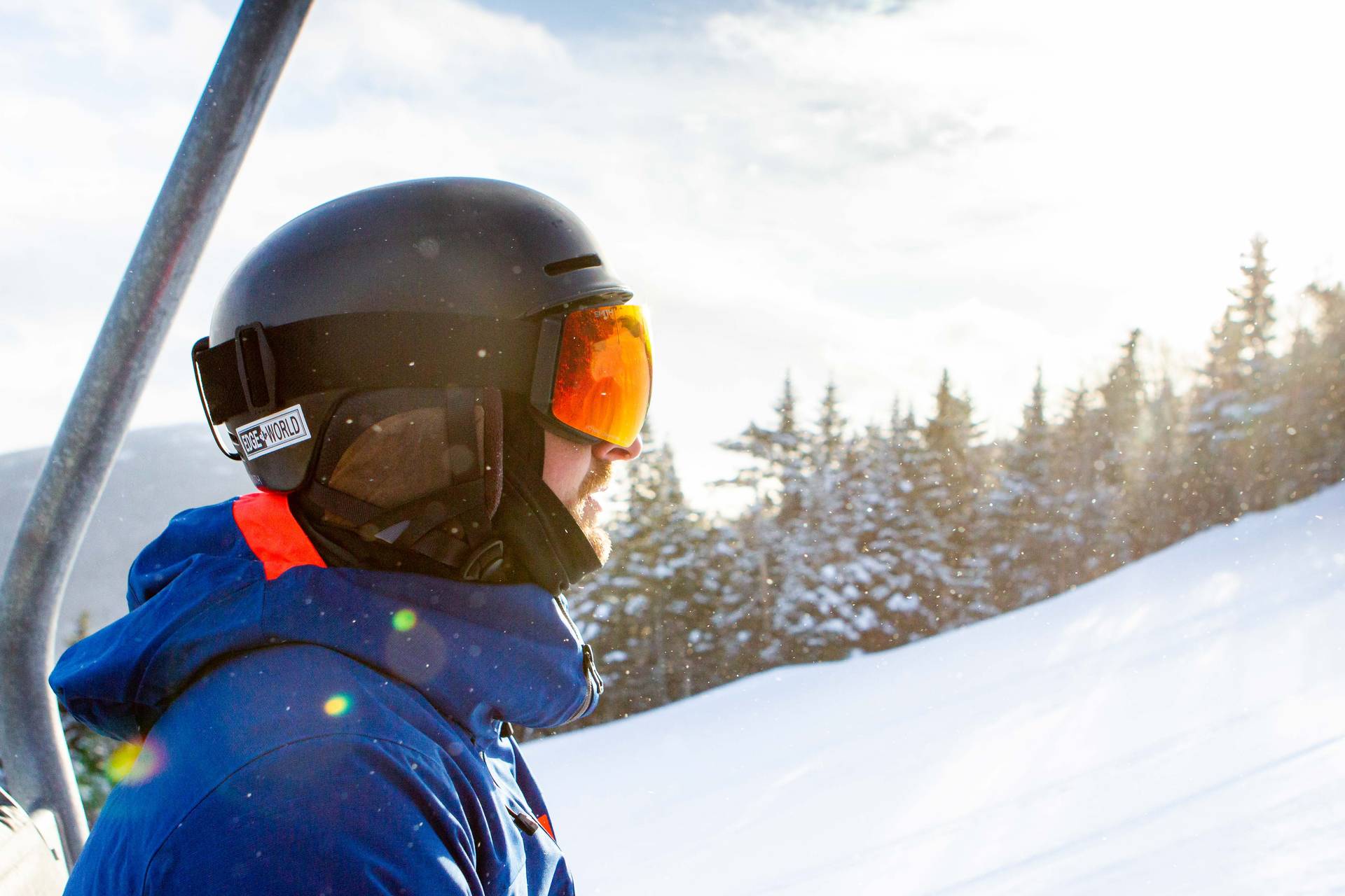 Person looking out over sunrise