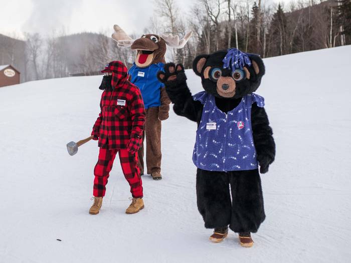 Sugarloaf Mascots Pierre, Amos and Blueberry