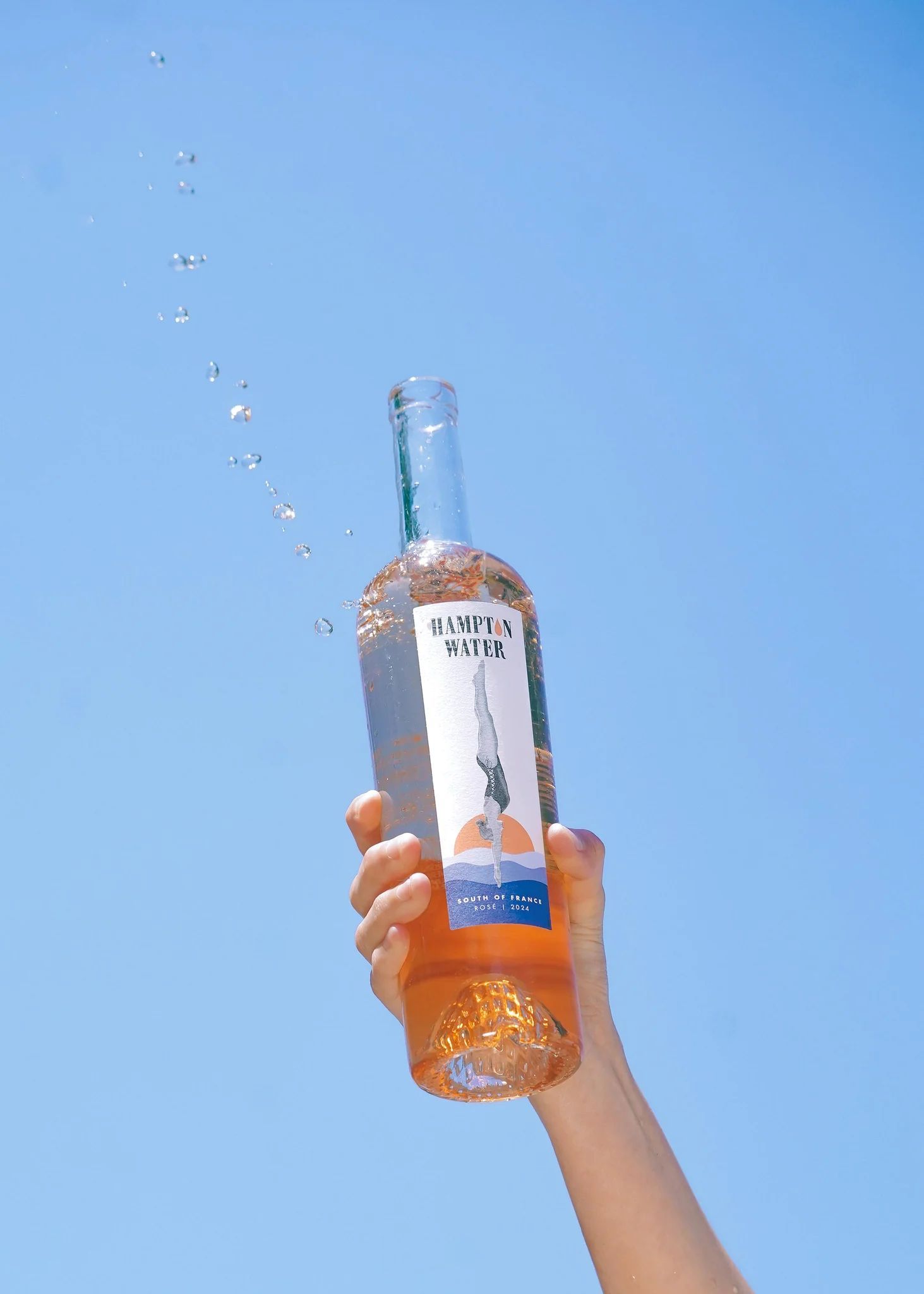 Wine bottle in the air