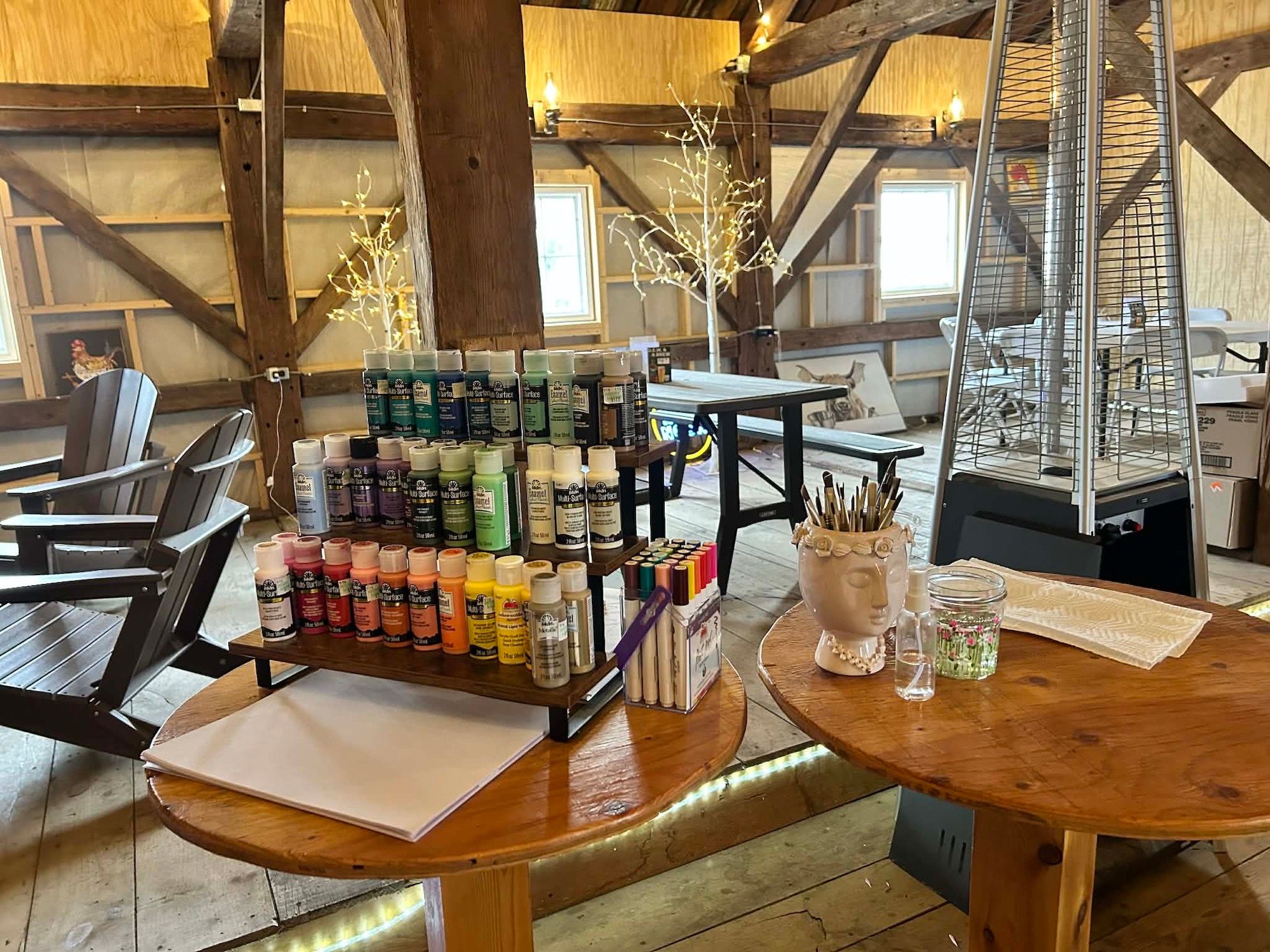 Art supplies on the table