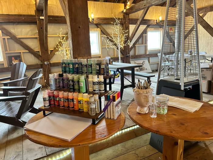 Art supplies on the table