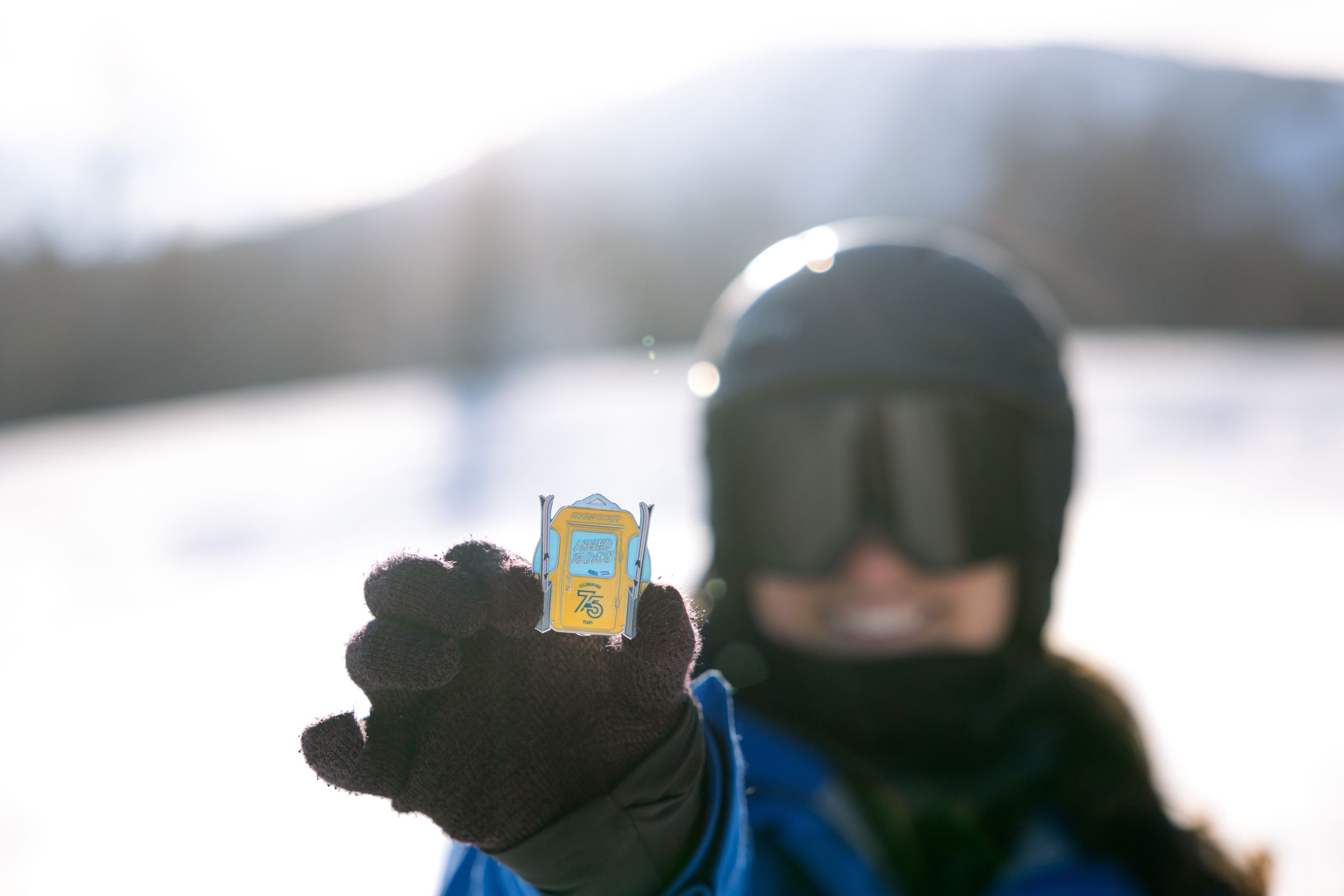 Woman model holding pin