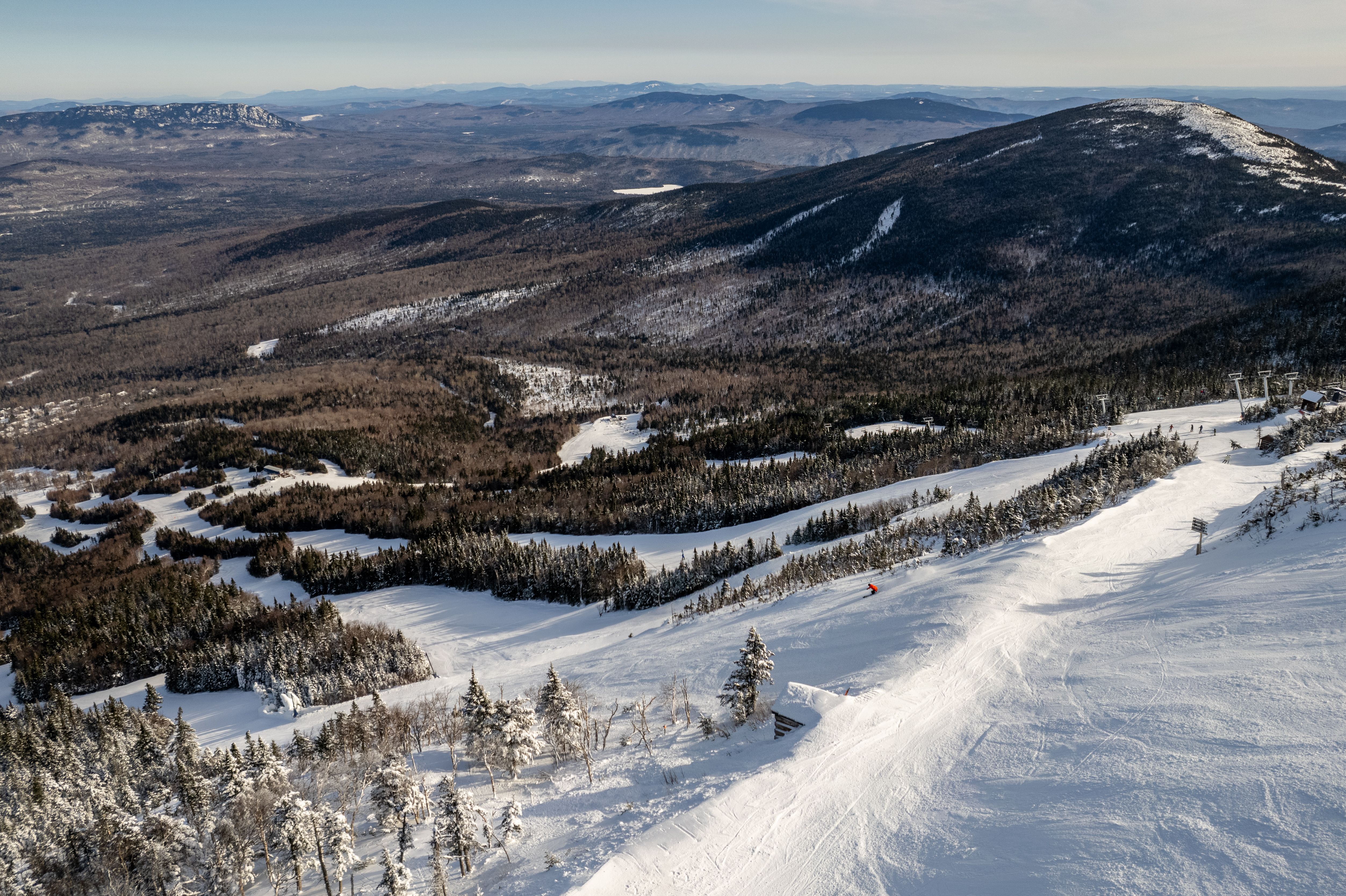 aerial view of ski slope
