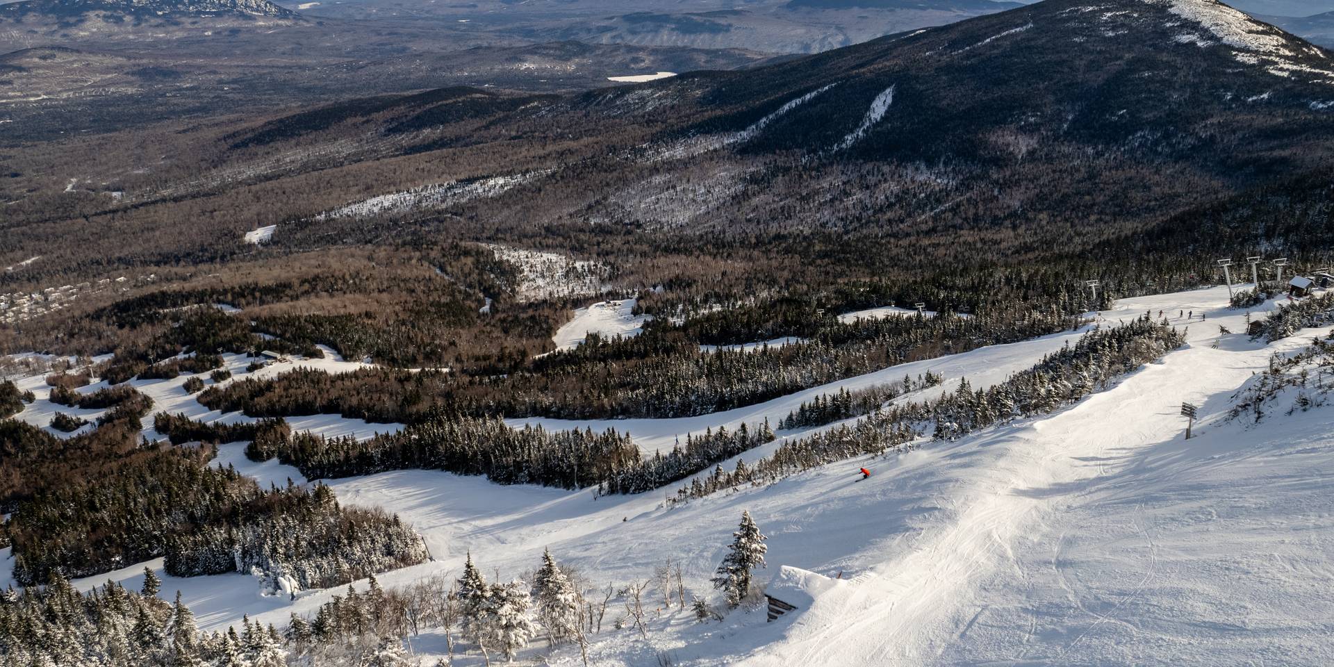 aerial view of ski slope