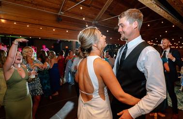 Bride and groom on dance floor