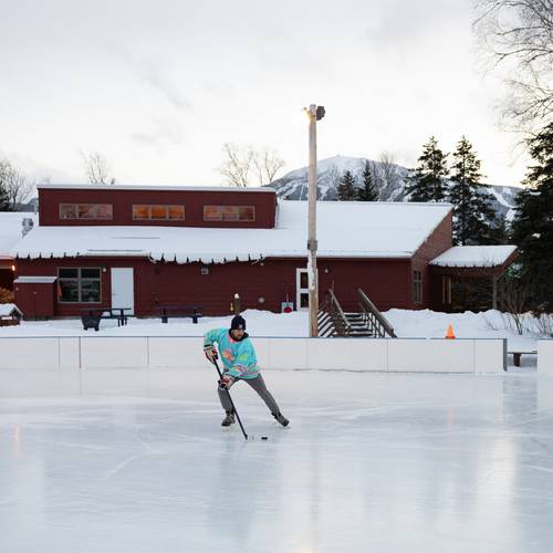 Ice Hockey player at the Sugarloaf Outdoor Center