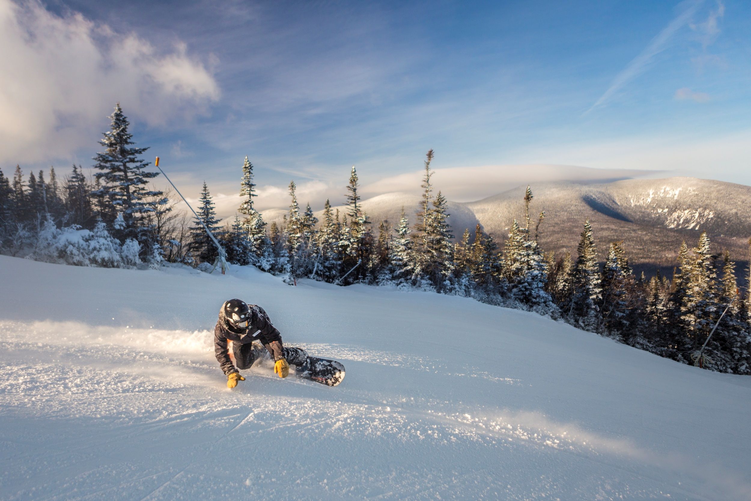 snowboarder on slope