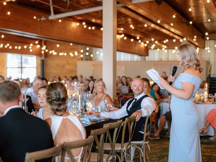 Wedding speech in king pine room